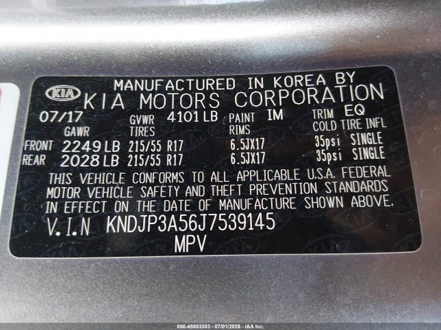 KIA SOUL + 2018 KNDJP3A56J7539145 Image 9