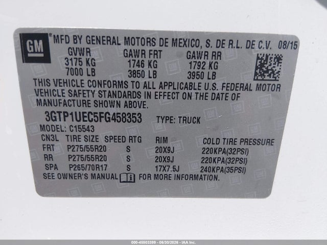 GMC Sierra 1500 Sle 2015 3GTP1UEC5FG458353 Image 9