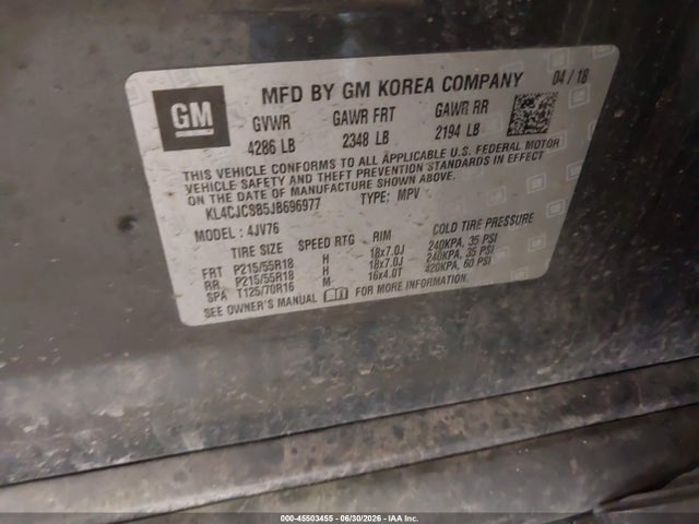 Продаж на аукціоні авто 2018 Buick Encore Essence, vin: KL4CJCSB5JB696977, номер лоту: 45503455