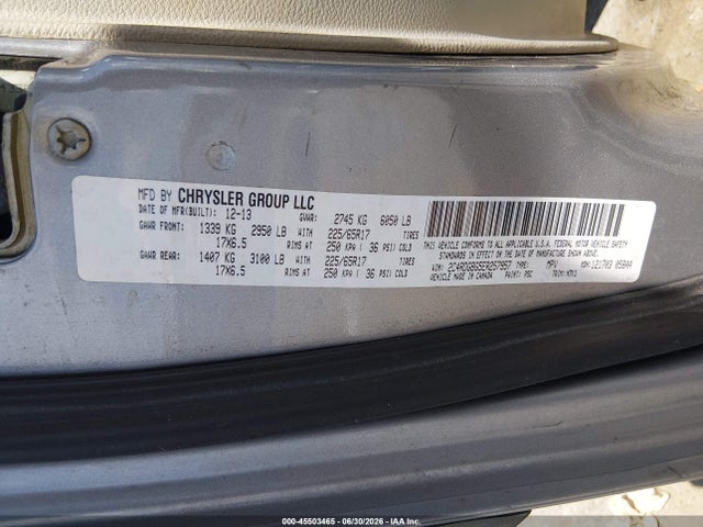 45503465 :رقم المزاد ، 2C4RDGBG5ER257957 vin ، 2014 Dodge Grand Caravan Se 30th Anniversary مزاد بيع