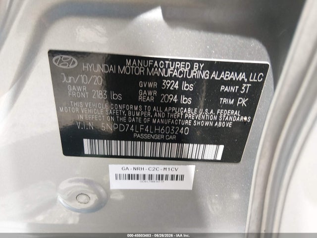 Hyundai ELANTRA SE 2020 5NPD74LF4LH603240 Image 9