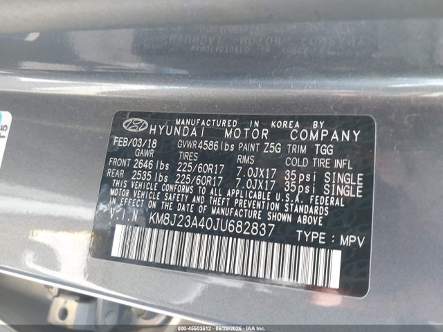 Hyundai TUCSON SE 2018 KM8J23A40JU682837 Image 9