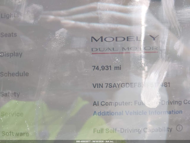 Aukcja sprzedaży 2022 Tesla Model Y Performance Dual Motor All-wheel Drive, vin: 7SAYGDEF8NF517481, numer aukcji: 45503577