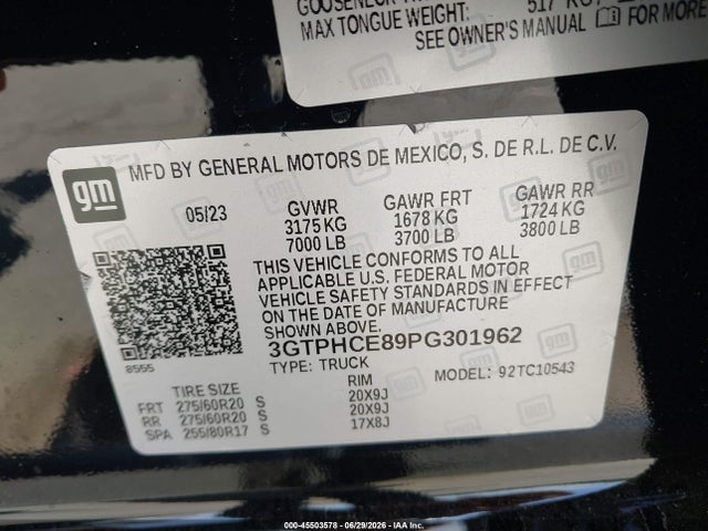 GMC Sierra 1500 2wd Short Box Elevation 2023 3GTPHCE89PG301962 Image 9