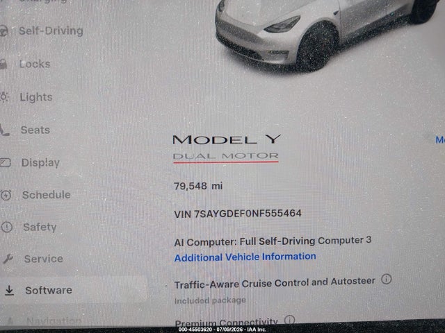Auction sale of the 2022 Tesla Model Y Performance Dual Motor All-wheel Drive, vin: 7SAYGDEF0NF555464, lot number: 45503620