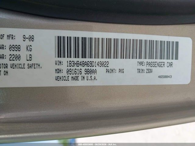 Продаж на аукціоні авто 2009 Dodge Caliber Sxt, vin: 1B3HB48A69D149022, номер лоту: 45503695