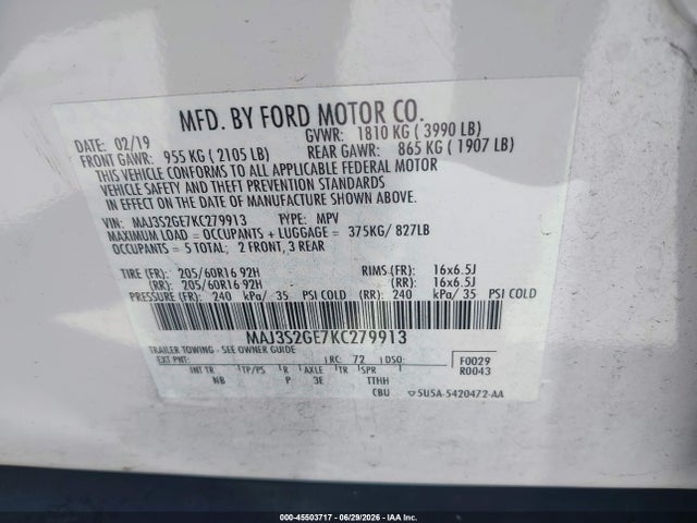 Ford Ecosport Se 2019 MAJ3S2GE7KC279913 Image 9