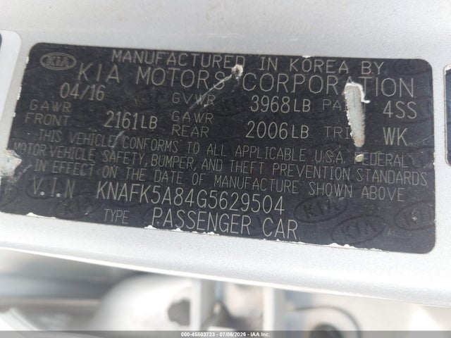 KIA FORTE LX 2016 KNAFK5A84G5629504 Image 9
