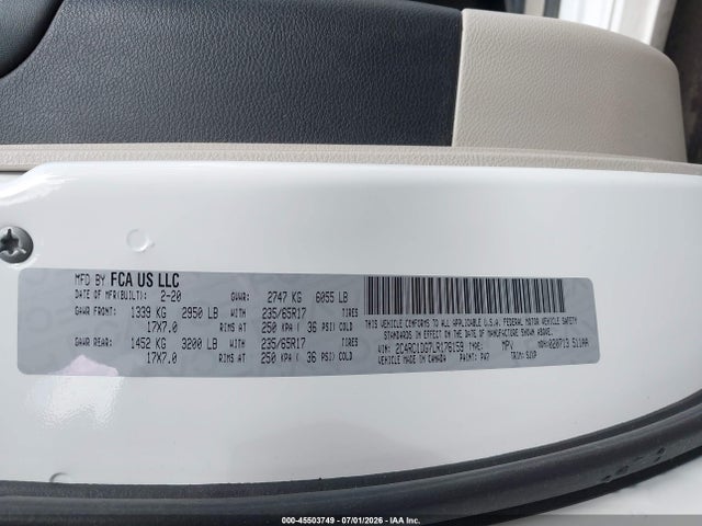 Chrysler Voyager Lxi 2020 2C4RC1DG7LR176159 Image 9