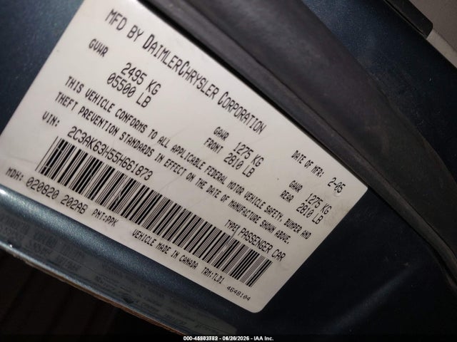 Aukcja sprzedaży 2005 Chrysler 300c, vin: 2C3AK63H55H661873, numer aukcji: 45503782