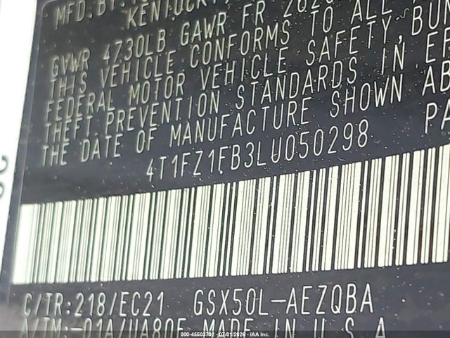 Toyota Avalon Trd 2020 4T1FZ1FB3LU050298 Image 9