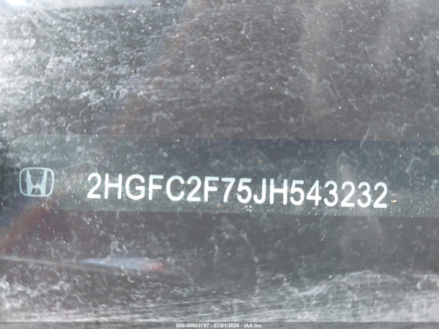 Honda CIVIC EX 2018 2HGFC2F75JH543232 Image 9