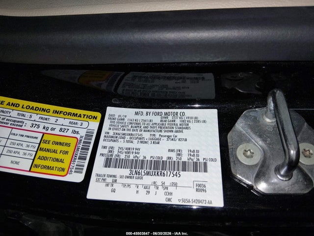 3LN6L5MUXKR617545 Lincoln Mkz Hybrid Reserve Ii