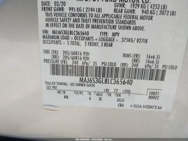Ford Ecosport Se 2020 MAJ6S3GL8LC365640 Image 9