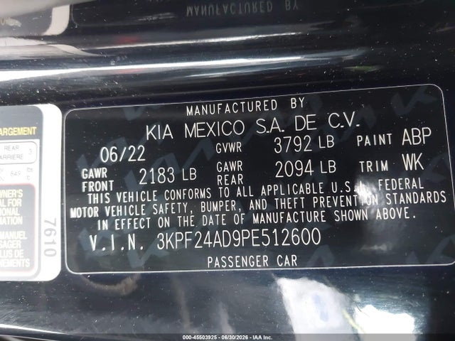 KIA Forte Lxs 2023 3KPF24AD9PE512600 Image 9