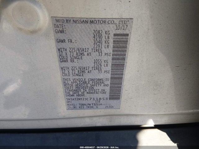 Nissan ROGUE S 2018 5N1AT2MT2JC711853 Image 9