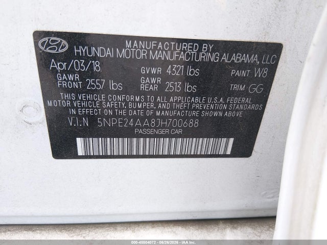 Hyundai SONATA ECO 2018 5NPE24AA8JH700688 Image 9