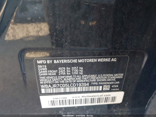 Aukcja sprzedaży 2020 Bmw 530i Xdrive, vin: WBAJR7C05LCD19394, numer aukcji: 45504261