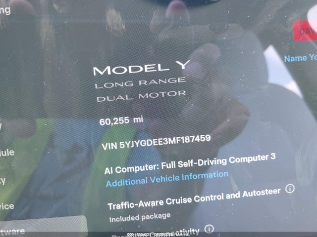 Продажа на аукционе авто 2021 Tesla Model Y Long Range Dual Motor All-wheel Drive, vin: 5YJYGDEE3MF187459, номер лота: 45504321