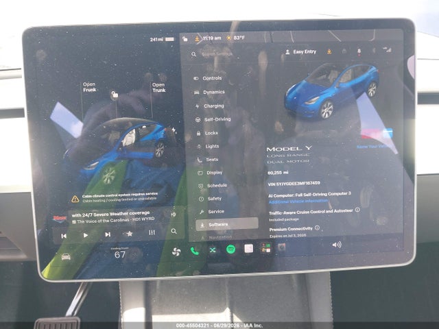 Продажа на аукционе авто 2021 Tesla Model Y Long Range Dual Motor All-wheel Drive, vin: 5YJYGDEE3MF187459, номер лота: 45504321