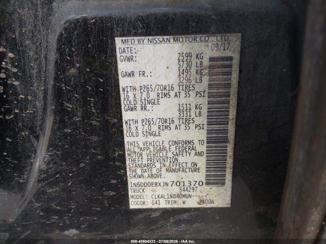 Nissan FRONTIER S 2018 1N6DD0ERXJN701370 Image 9