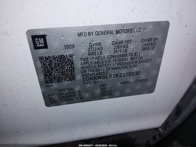 GMC Acadia Sle-2 2019 1GKKNSLS1KZ170132 Image 9
