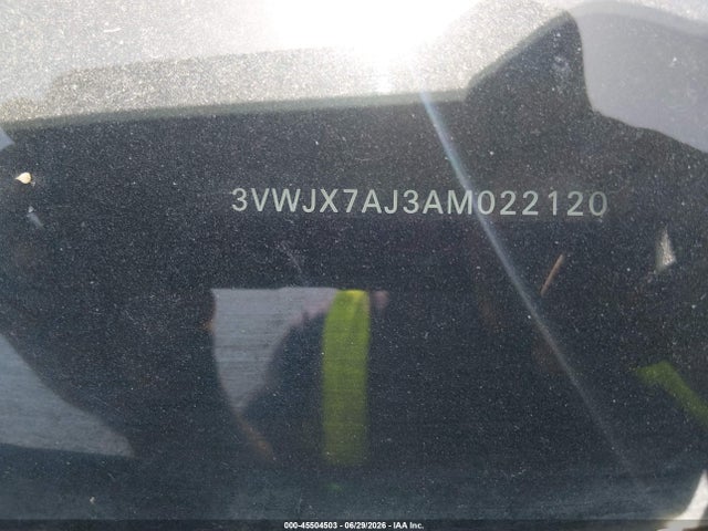 2010 Volkswagen Jetta S მანქანა იყიდება აუქციონზე, vin: 3VWJX7AJ3AM022120, აუქციონის ნომერი: 45504503