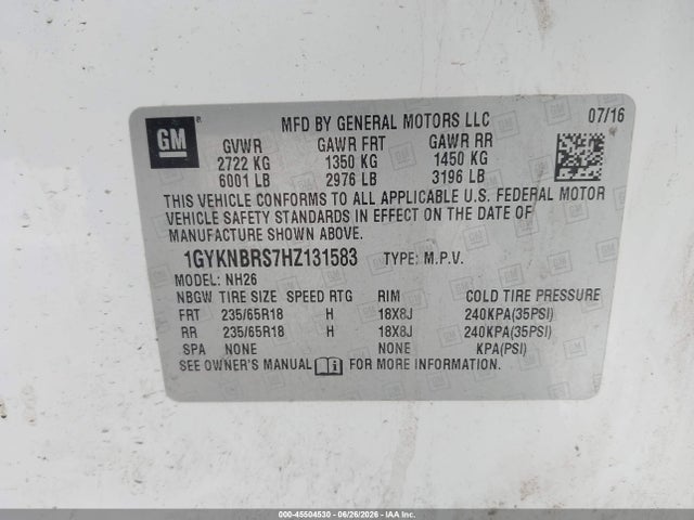 Cadillac XT5 LUXURY 2017 1GYKNBRS7HZ131583 Image 9