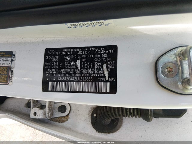 Aukcja sprzedaży 2020 Hyundai Tucson Se, vin: KM8J2CA42LU212666, numer aukcji: 45504532
