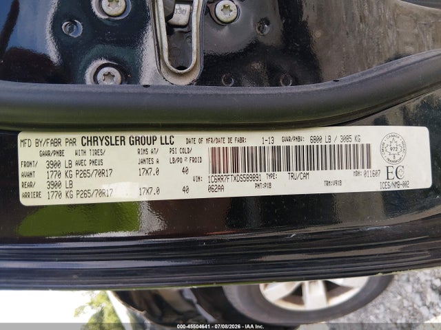 2013 Ram 1500 St მანქანა იყიდება აუქციონზე, vin: 1C6RR7FTXDS589891, აუქციონის ნომერი: 45504641