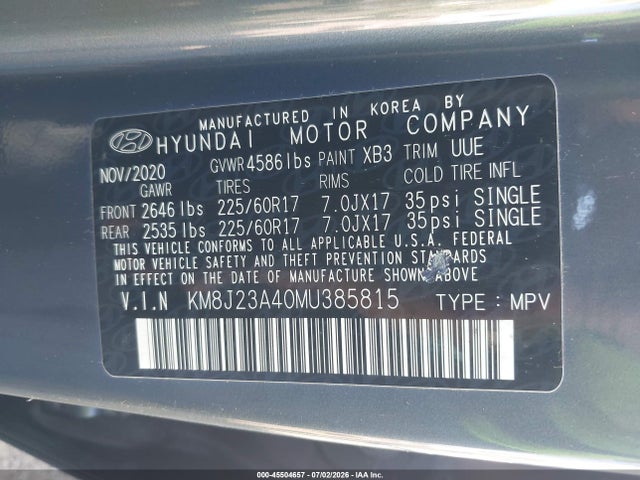 Hyundai TUCSON SE 2021 KM8J23A40MU385815 Image 9