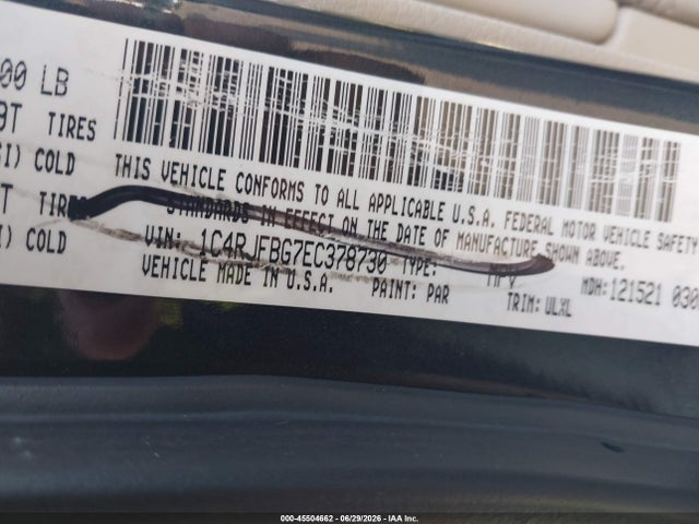 1C4RJFBG7EC378730 Jeep Grand Cherokee Limited