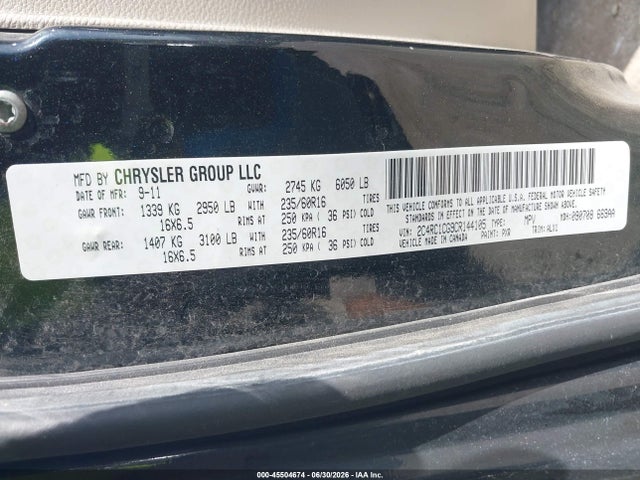 45504674 :رقم المزاد ، 2C4RC1CG9CR144105 vin ، 2012 Chrysler Town & Country Touring-l مزاد بيع
