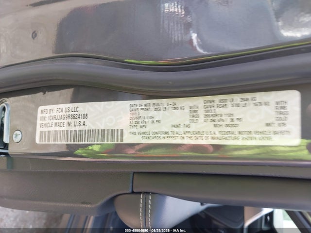 Aukcja sprzedaży 2024 Jeep Grand Cherokee L Laredo 4x2, vin: 1C4RJJAG9R8624108, numer aukcji: 45504690