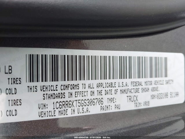 RAM 1500 Express 2016 1C6RR6KT5GS306706 Image 9