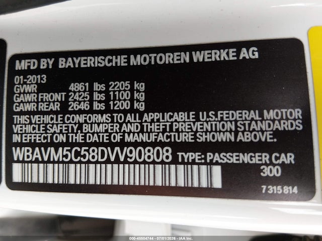 Продажа на аукционе авто 2013 Bmw X1 Xdrive35i, vin: WBAVM5C58DVV90808, номер лота: 45504744