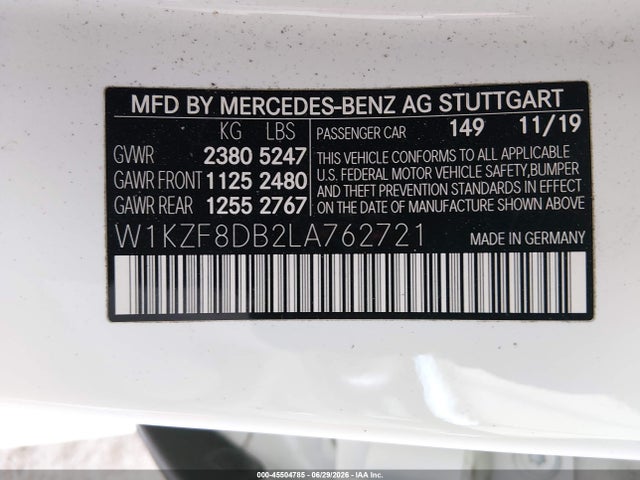 Mercedes-Benz E 350 2020 W1KZF8DB2LA762721 Image 9