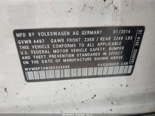 WVWRP7AN3EE524596 Volkswagen Cc 2.0t Executive