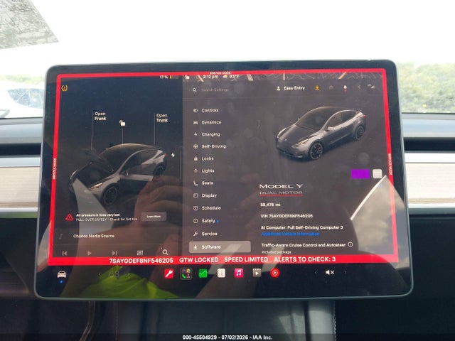 7SAYGDEF8NF546205 Tesla Model Y Performance Dual Motor All-wheel Drive