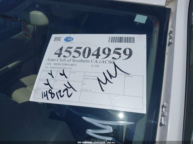 Aukcja sprzedaży 2014 Mercedes-benz E 350, vin: WDDHF5KB7EB021765, numer aukcji: 45504959