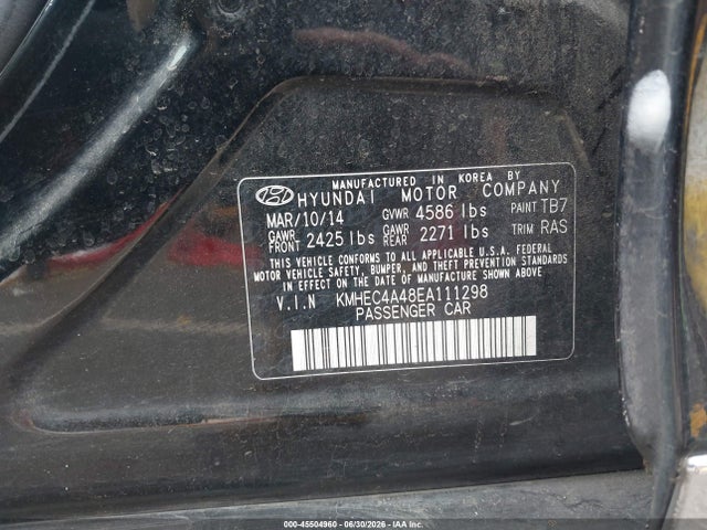 Hyundai SONATA HYBRID 2014 KMHEC4A48EA111298 Image 9