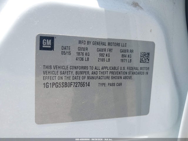1G1PG5SB0F7276614 Chevrolet CRUZE LTZ