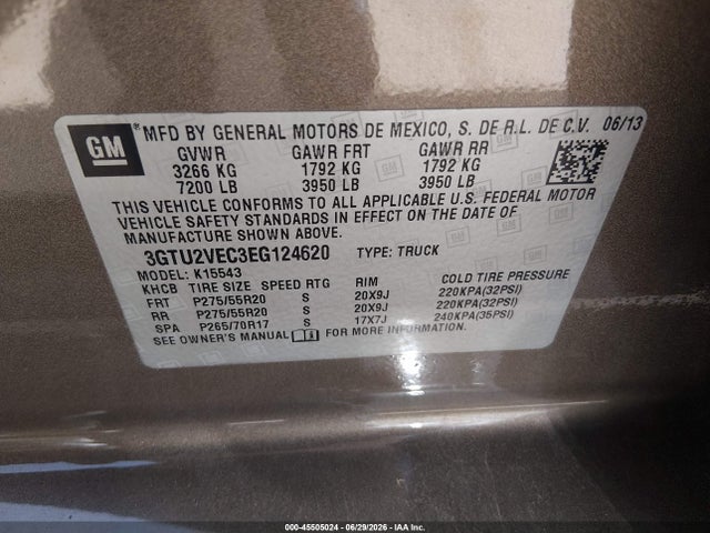 GMC Sierra 1500 Slt 2014 3GTU2VEC3EG124620 Image 25