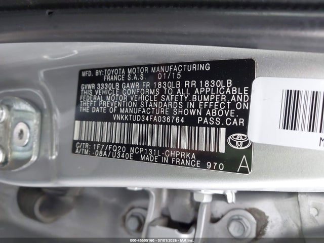 Toyota YARIS L 2015 VNKKTUD34FA036764 Image 9