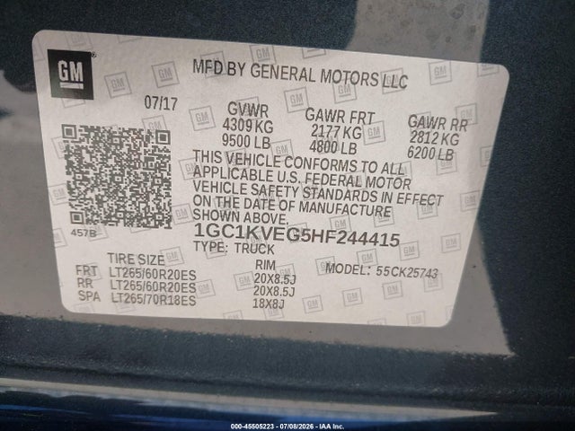 1GC1KVEG5HF244415 Chevrolet Silverado 2500hd Lt