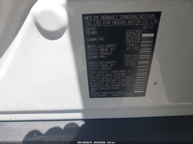 Nissan ROGUE SV 2017 KNMAT2MV1HP584120 Image 9