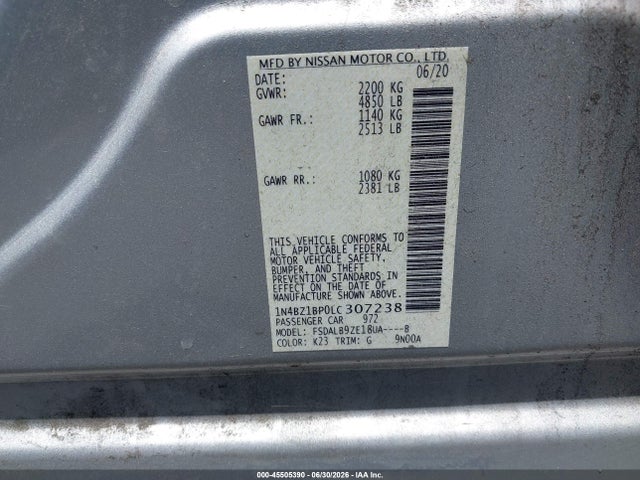 Nissan Leaf S Plus 62 Kwh 2020 1N4BZ1BP0LC307238 Image 9