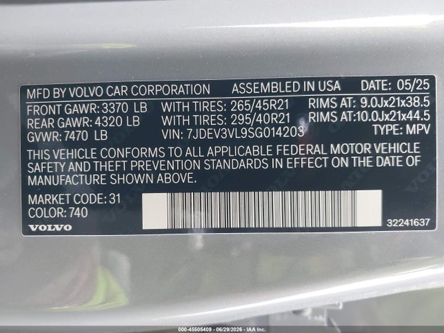 Volvo Ex90 Ultra 2025 7JDEV3VL9SG014203 Image 9