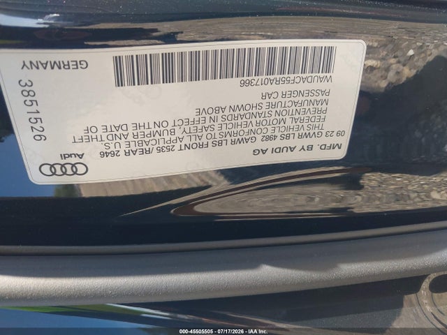 45505505 :رقم المزاد ، WAUDACF55RA017366 vin ، 2024 Audi A5 Sportback Premium 45 Tfsi S Line Quattro S Tronic مزاد بيع