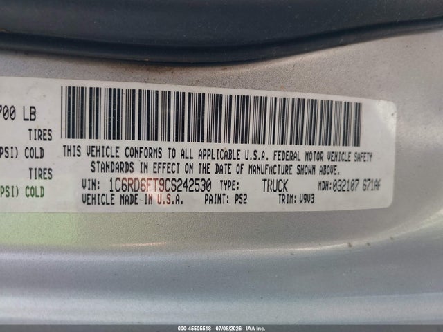 Auction sale of the 2012 Ram 1500 Express, vin: 1C6RD6FT9CS242530, lot number: 45505518